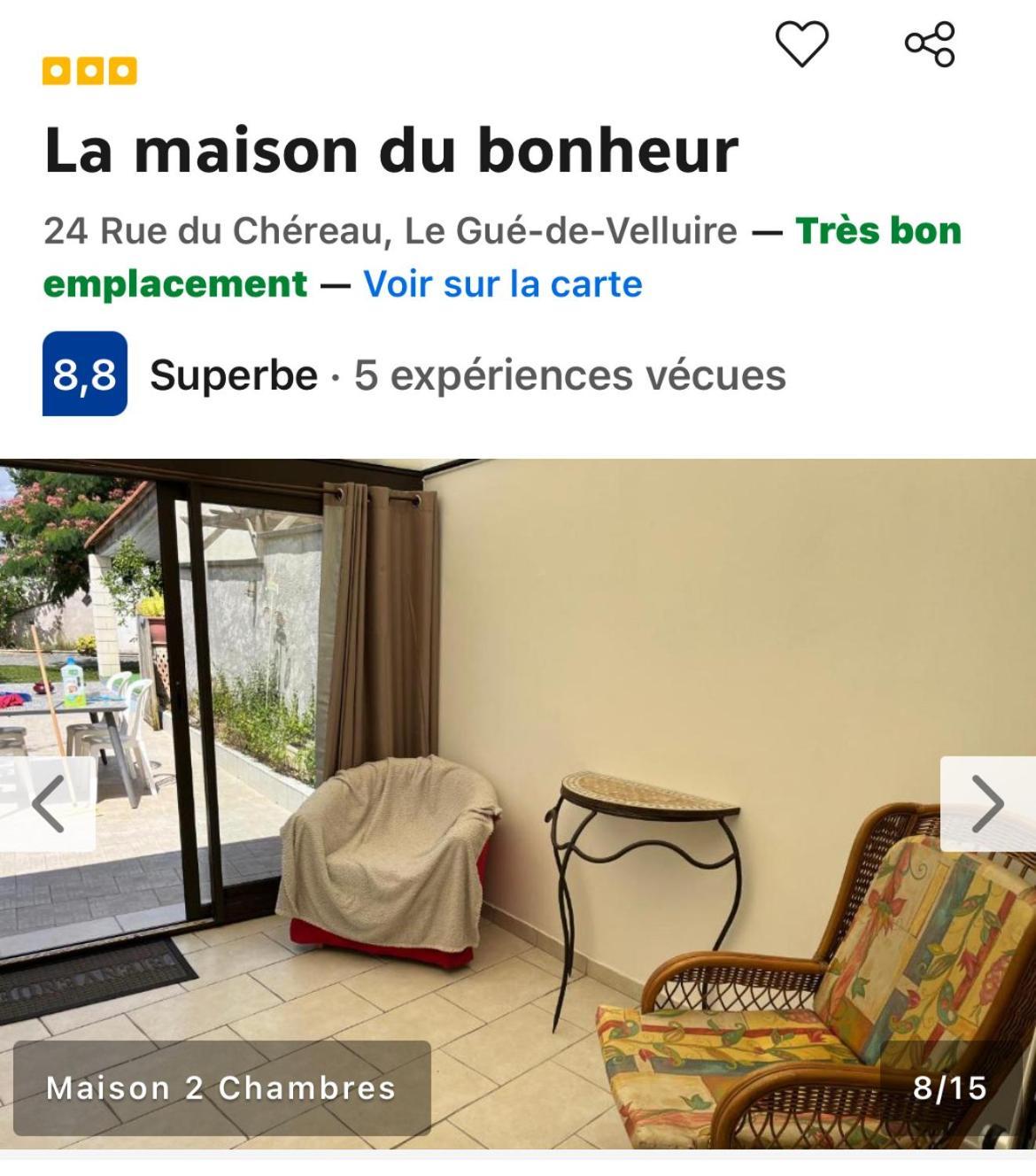 La Maison Du Bonheur Le Gué-de-Velluire المظهر الخارجي الصورة